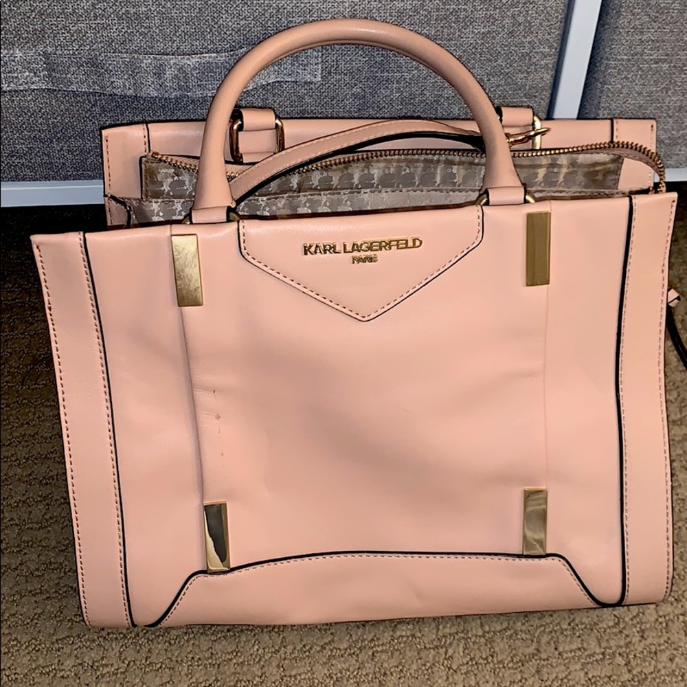 Karl Lagerfeld Light Pink Tote Bag